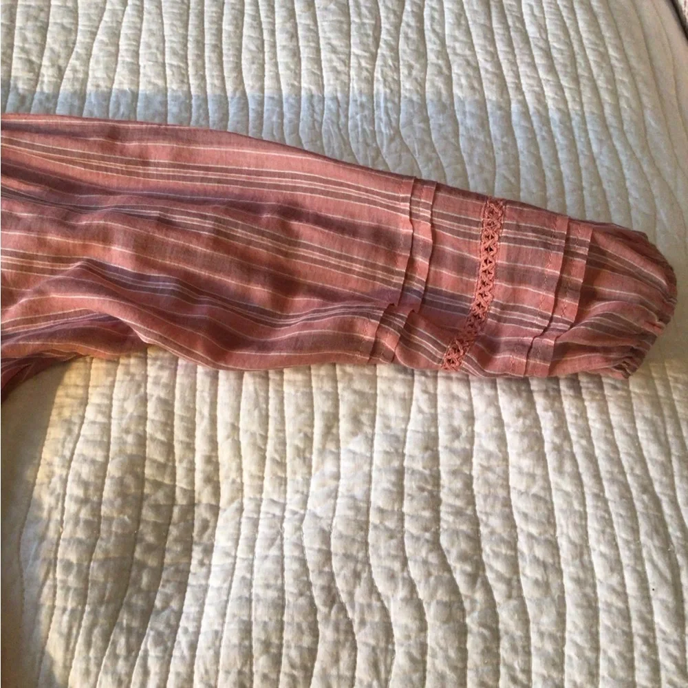 Lucky Brand Pink Striped Blouse - Picture 4 of 8